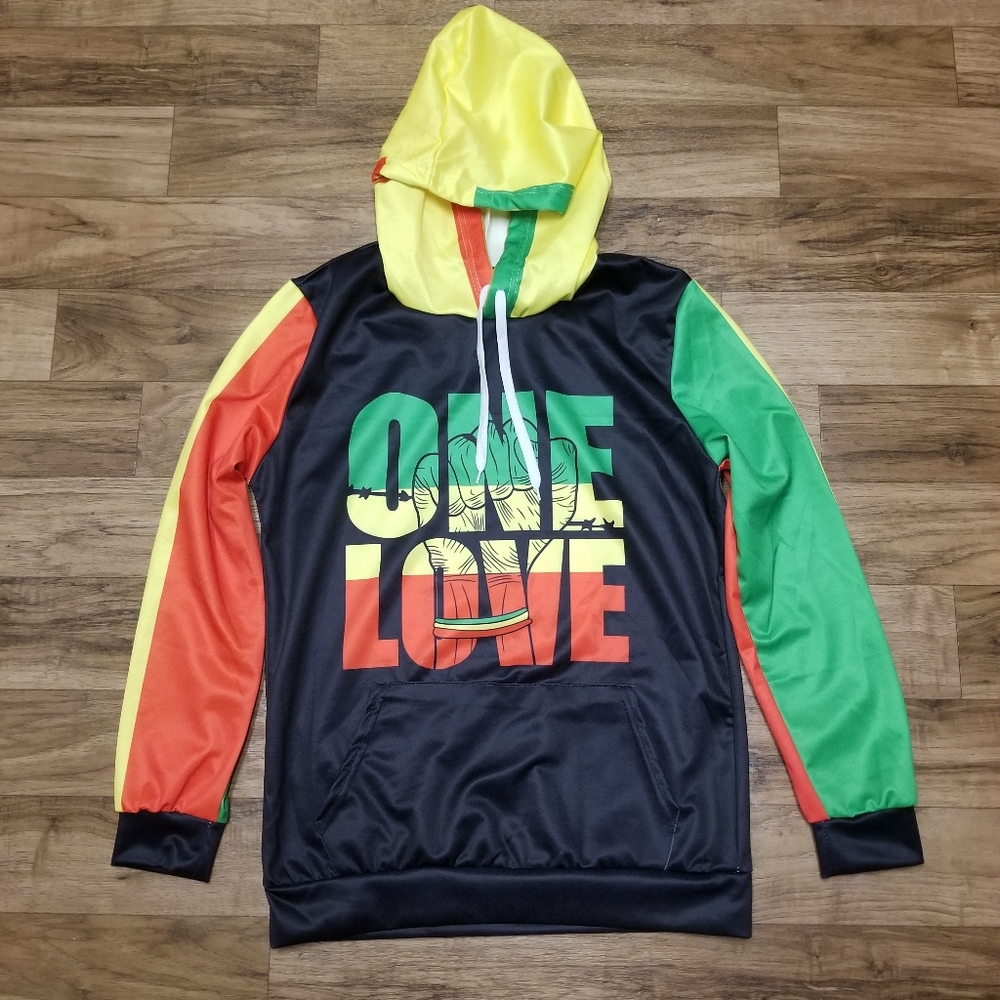 One Love "Rasta" hoodie /Sz S